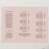 Eenvoudige Blush Pink Business Logo Trifold Brochu (Achterkant)