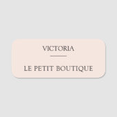Eenvoudige Blush Pink Employee Business Naamplaatje (Voorkant)