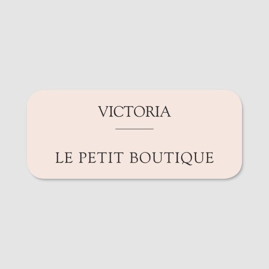 Eenvoudige Blush Pink Employee Business Naamplaatje (Voorkant)