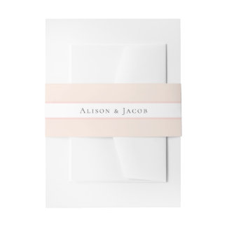 Eenvoudige Blush Pink Floral bruiloft uitnodiging Uitnodigingen Wikkel