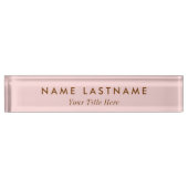 Eenvoudige Blush Pink Modern Light Elegant Girly T Naambordje (Voorkant)