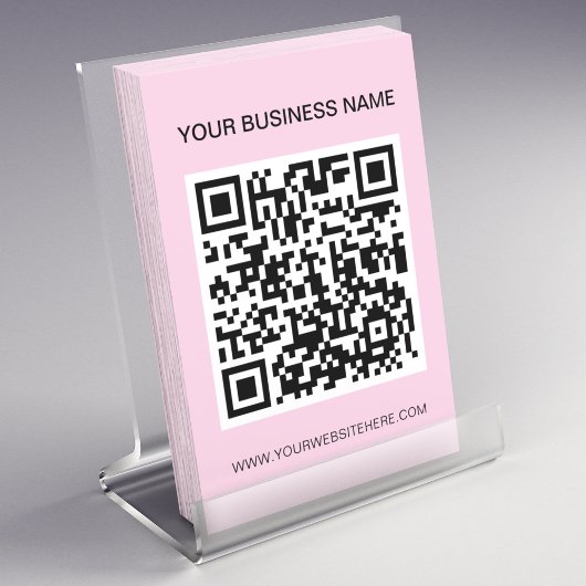 Eenvoudige Blush Pink Promotionele QR Code Marketi Flyer