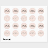 Eenvoudige Blush Pink Script Business Bedankt Ronde Sticker (Vel)