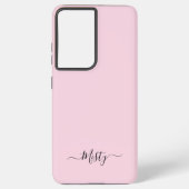 Eenvoudige Blush Pink Script met aangepaste naam Samsung Galaxy Hoesje (Achterkant)