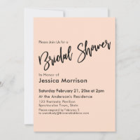 Eenvoudige Blush Pink Vrijgezellenfeest Typografie