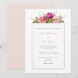Eenvoudige Blush Pink Waterverf Bouquet Weddenscha Kaart