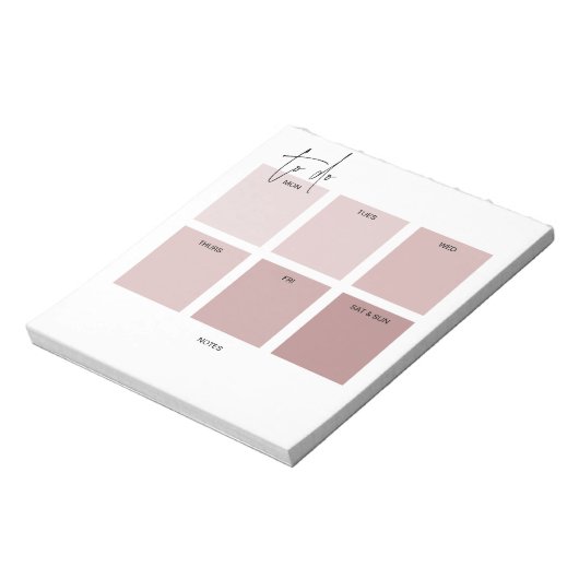 Eenvoudige Blush Roze Afscheur Planner  Notitieblok (Linkerzijde)