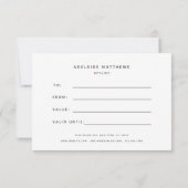 Eenvoudige Blush Roze Beauty Salon Modern Cadeauka (Achterkant)