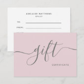Eenvoudige Blush Roze Beauty Salon Modern Cadeauka (Voorkant / Achterkant)