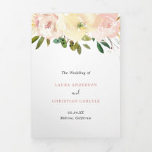 Eenvoudige Blush Roze Bloemen Elegante Bruiloft