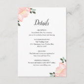 Eenvoudige Blush Roze Bloemen Elegante Bruiloft Informatiekaartje (Voorkant)