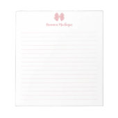 Eenvoudige Blush Roze Boog Script Aangepaste Naam Notitieblok (Voorkant)