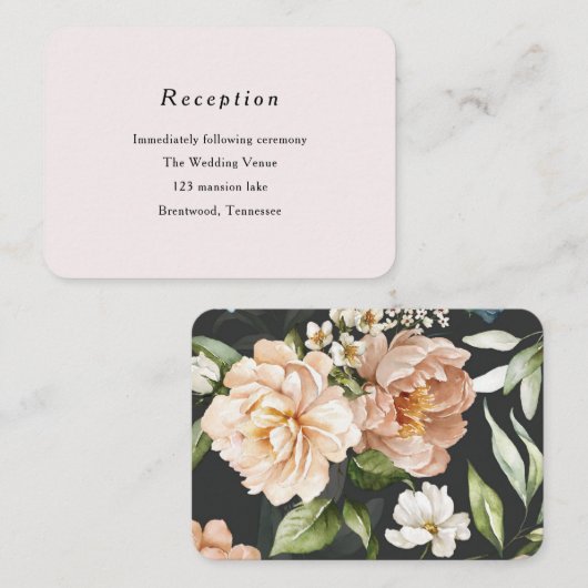 Eenvoudige blush roze chique kleine bruiloft detai informatiekaartje (Voorkant / Achterkant)