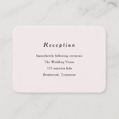 Eenvoudige blush roze chique kleine bruiloft detai informatiekaartje (Voorkant)