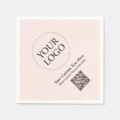 Eenvoudige Blush Roze Custom Business Logo QR Code Servet (Voorkant)