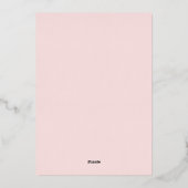 Eenvoudige Blush Roze Echte Folie Uitnodiging (Achterkant)