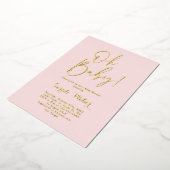 Eenvoudige Blush Roze Echte Folie Uitnodiging (Gedraaid)