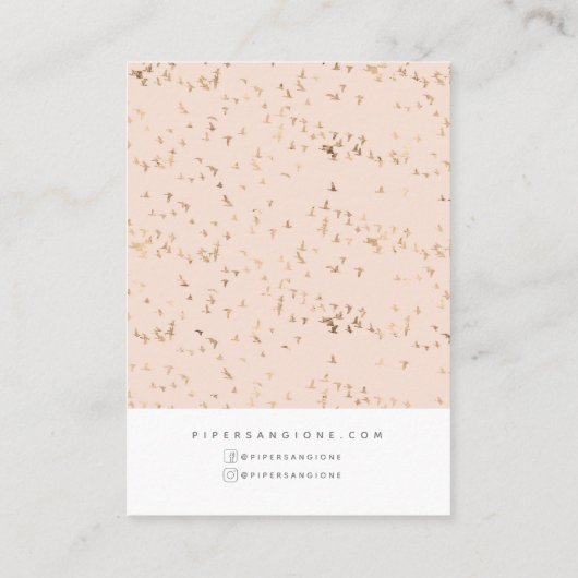 Eenvoudige Blush Roze en Goud Professionele Oorbel Visitekaartje (Achterkant)