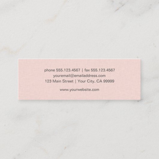 Eenvoudige Blush Roze Ginkgo Leaf Natuur Mini Visitekaartje (Achterkant)