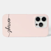 Eenvoudige Blush Roze Meisjesachtige Script Monogr Case-Mate iPhone Case (Achterkant (horizontaal))