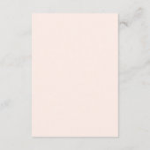 Eenvoudige Blush Roze Monogram Elegante Huwelijk Informatiekaartje (Achterkant)