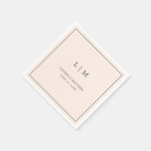 Eenvoudige Blush Roze Monogram Elegante Huwelijk Servet (Hoek)