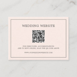 Eenvoudige Blush Roze Monogram QR Code Elegante Tr Informatiekaartje