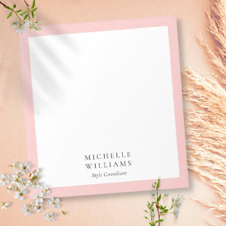 Eenvoudige blush roze omrande notitieblok