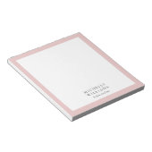 Eenvoudige blush roze omrande notitieblok (Schuin)