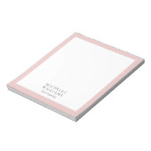 Eenvoudige blush roze omrande notitieblok (Linkerzijde)