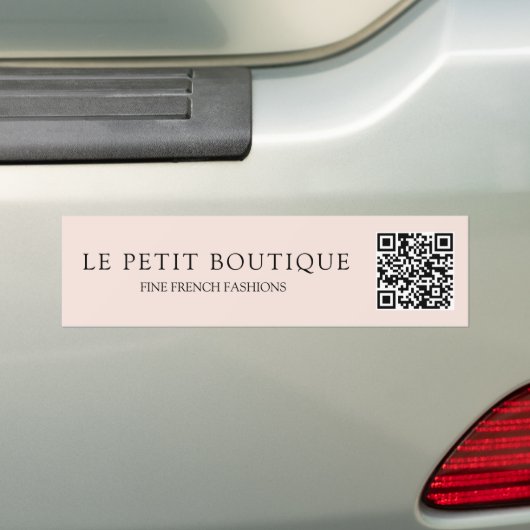 Eenvoudige Blush Roze QR Code Promotionele Zaken Bumpersticker (Op auto)