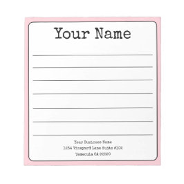 Eenvoudige Blush Roze Retro Voeg Je Naam Toe Gelin Notitieblok