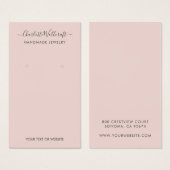 Eenvoudige Blush Roze Script Earning Display Card Visitekaartje (Voorkant /achterkant)