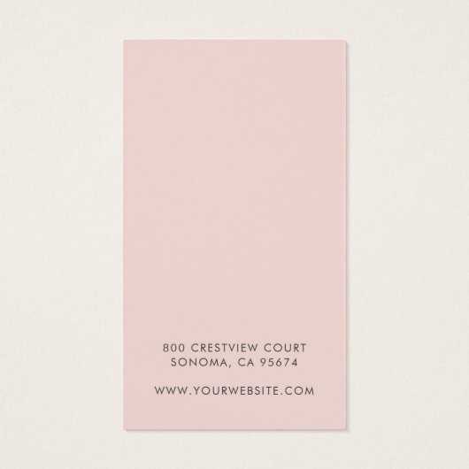 Eenvoudige Blush Roze Script Earning Display Card Visitekaartje (Achterkant)