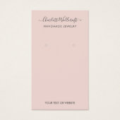 Eenvoudige Blush Roze Script Earning Display Card Visitekaartje (Voorkant)