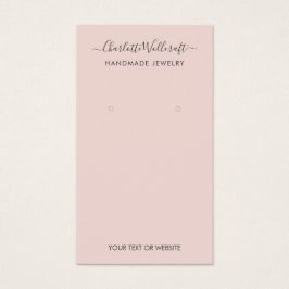 Eenvoudige Blush Roze Script Earning Display Card Visitekaartje