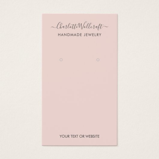 Eenvoudige Blush Roze Script Earning Display Card Visitekaartje (Voorkant)