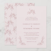 Eenvoudige Blush Roze Trouw Uitnodiging (Voorkant / Achterkant)