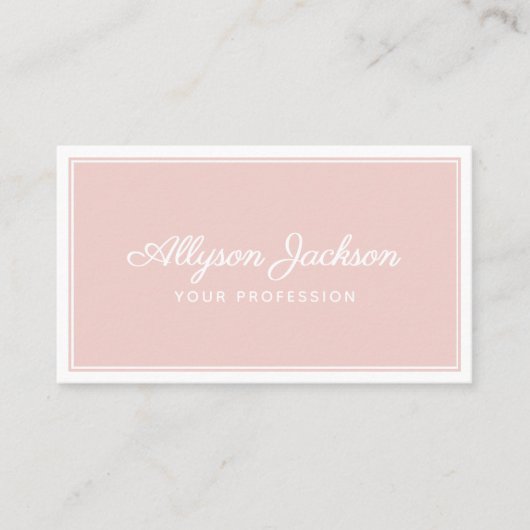 Eenvoudige Blush Roze Visitekaartje (Voorkant)