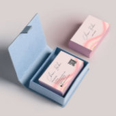 Eenvoudige Blush Roze Waterkleur QR Code Visitekaartje