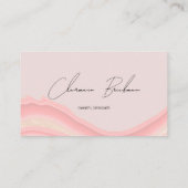 Eenvoudige Blush Roze Waterkleur QR Code Visitekaartje (Achterkant)