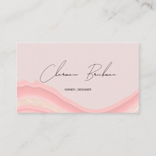 Eenvoudige Blush Roze Waterkleur QR Code Visitekaartje (Achterkant)