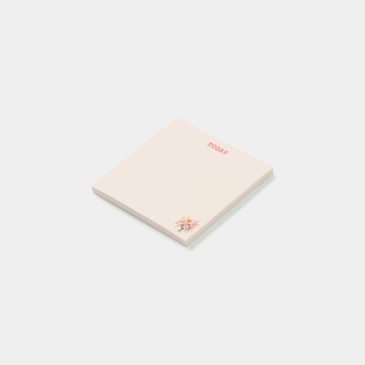 Eenvoudige Blush Roze Waterverf Bloemboeket Custom Post-it® Notes (Schuin)