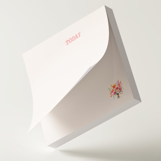 Eenvoudige Blush Roze Waterverf Bloemboeket Custom Post-it® Notes