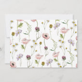 Eenvoudige Blush Roze Wilde Bloem Tuin Bruiloft Kaart (Achterkant)