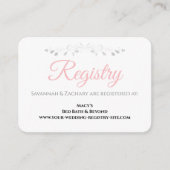 Eenvoudige Blush Roze Zilver Bloeien Bruiloft Regi Informatiekaartje (Voorkant)