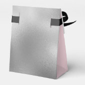 Eenvoudige Blush Roze Zilver Folie Monogram Naam S Bedankdoosjes (Achterkant)