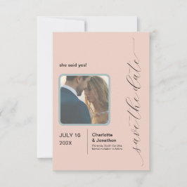 Eenvoudige blush | Sage Modern Save the Date