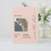 Eenvoudige blush | Sage Modern Save the Date (Staand voorkant)