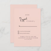 Eenvoudige Blush Wedding RSVP (Voorkant / Achterkant)